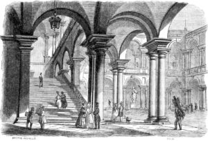 The courtyard of the Palazzo di Brera in 1844